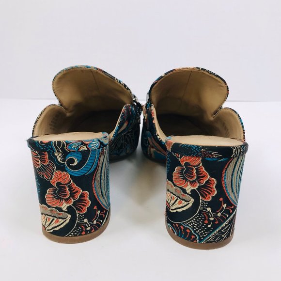 Enzo Angiolini Blue Floral Tapestry Gillian Mules - Picture 4 of 7